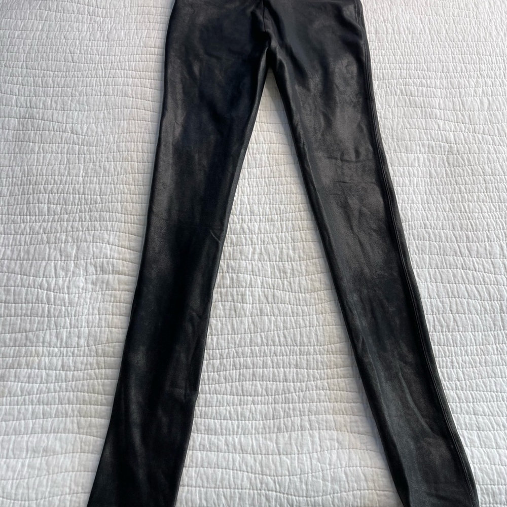 Spanx Faux Leather Leggings Black Size S #0294 - Picture 15 of 16